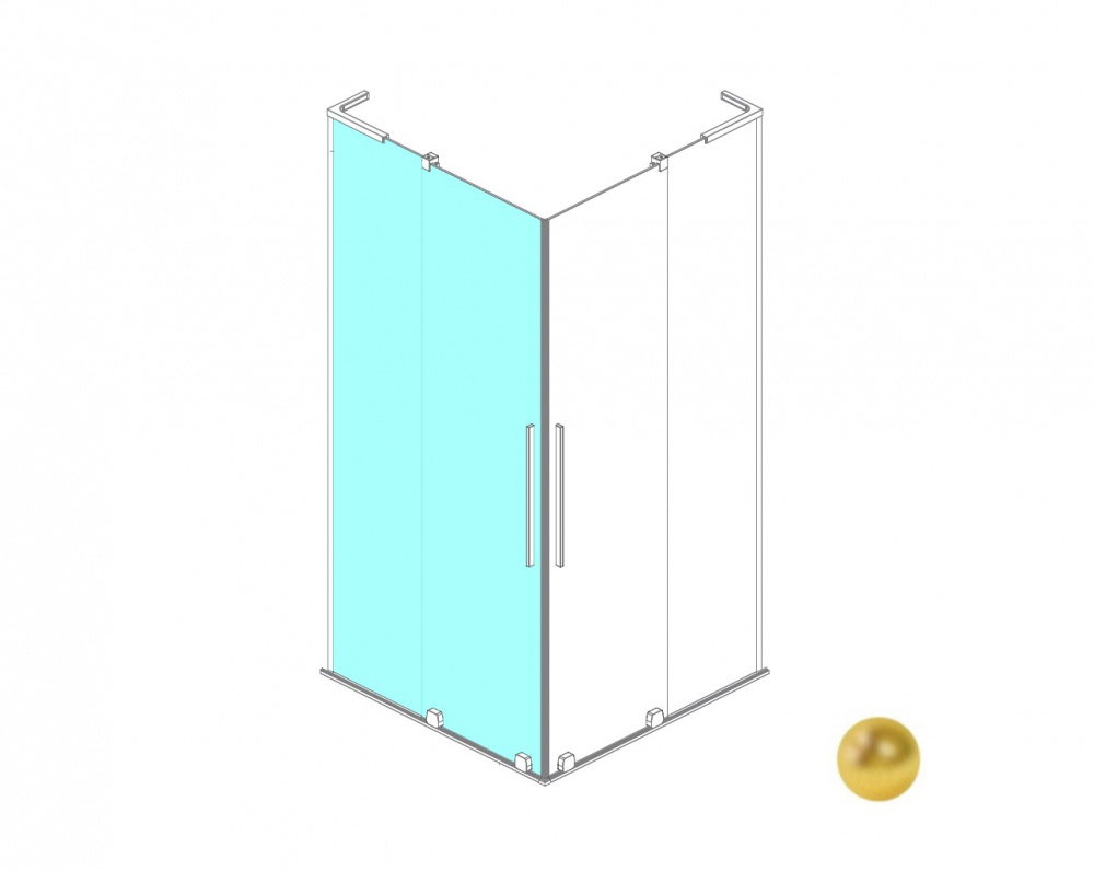 RADAWAY Furo SL KDD 90 L Душевое ограждение, брашированное золото/прозрачный