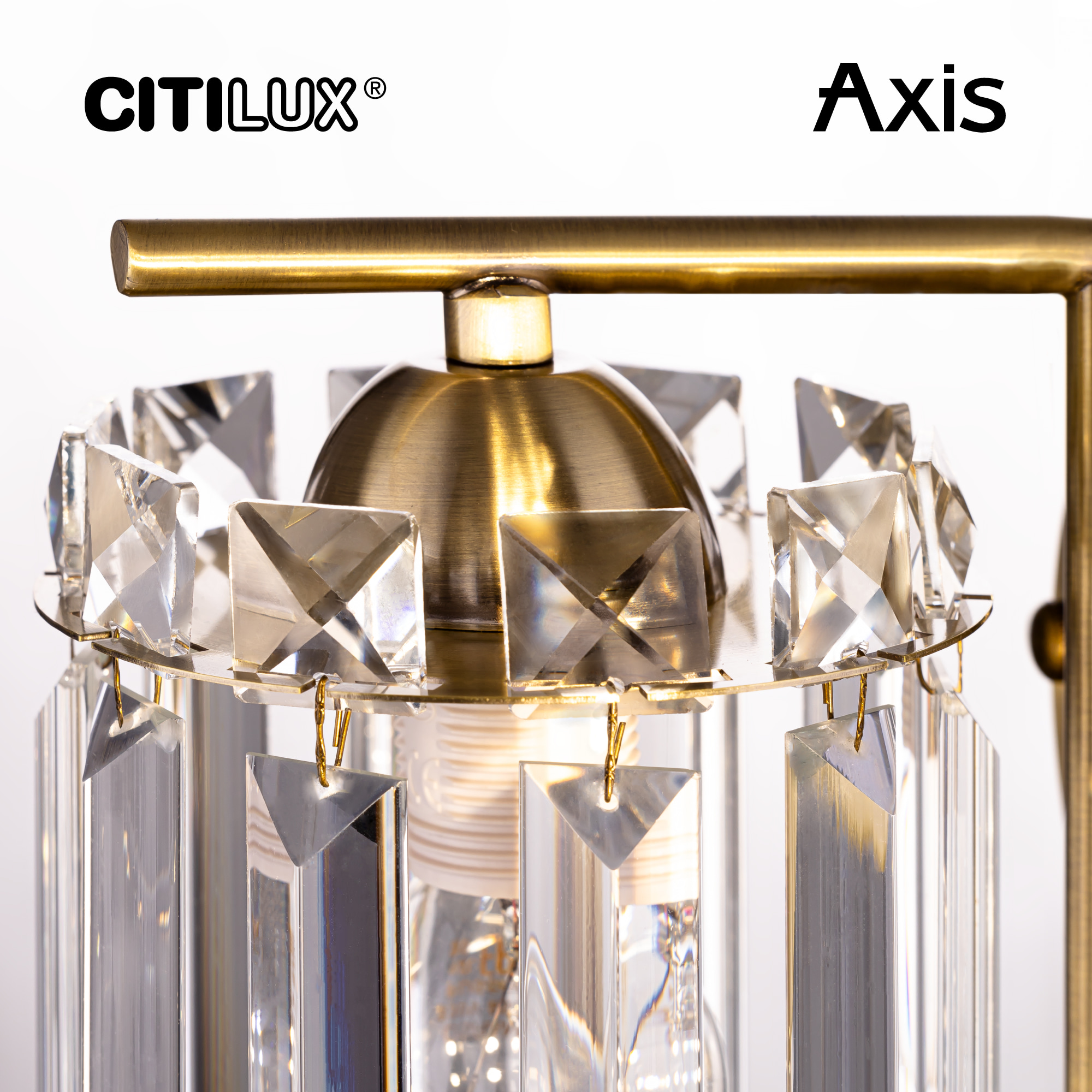 Citilux AXIS CL313413 Бра хрустальное с выключателем Бронза арт. 89231