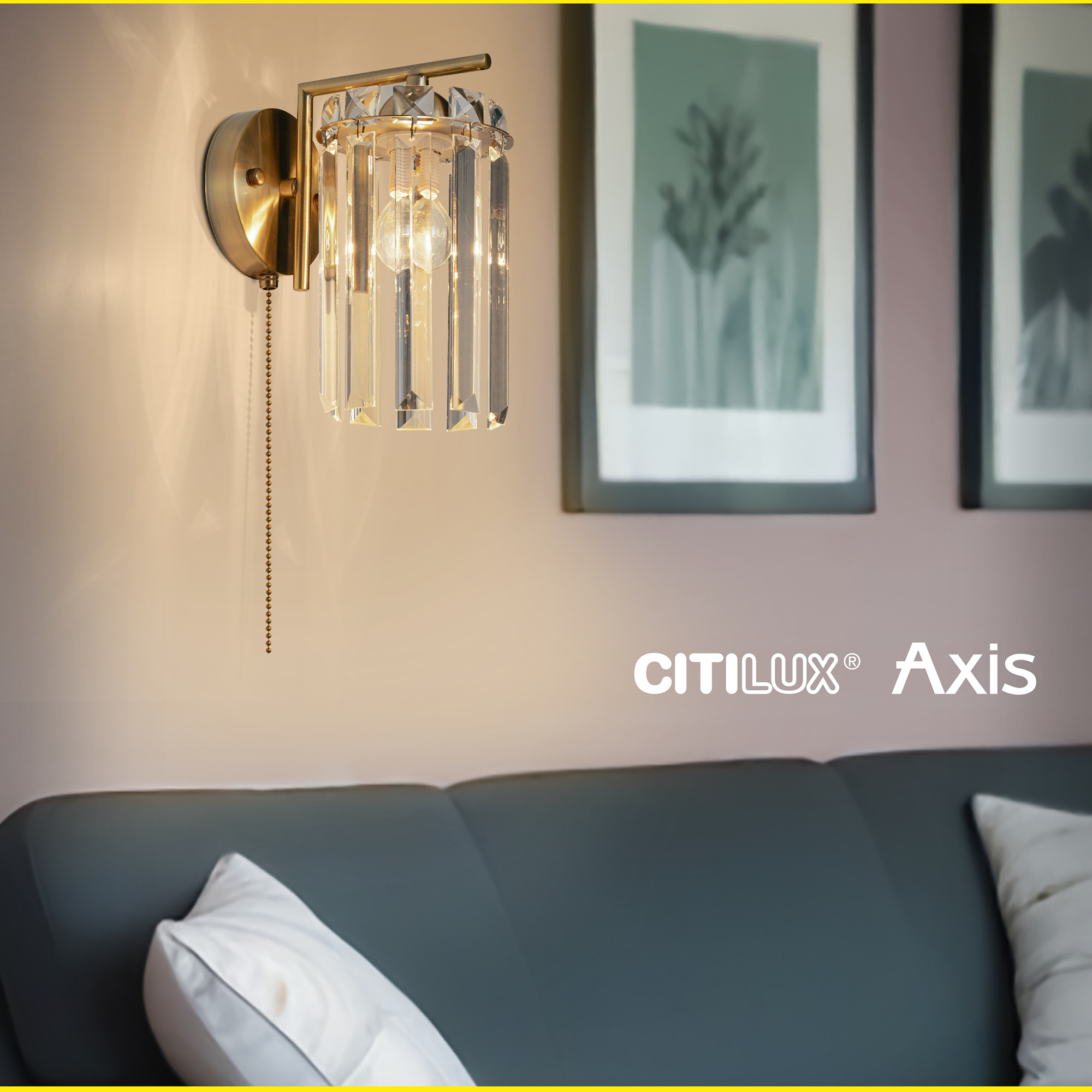 Citilux AXIS CL313413 Бра хрустальное с выключателем Бронза арт. 89231