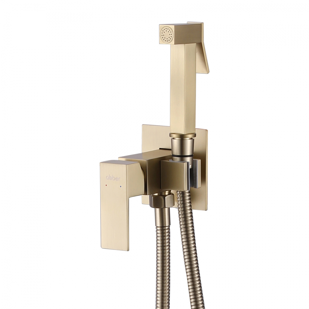 Смеситель ABBER Daheim AF8226G с гигиеническим душем, золото матовое арт. 60919