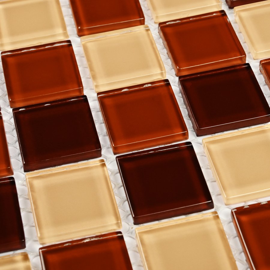 Плитка декоративная стеклянная Toffee mix 4*25*25 300*300