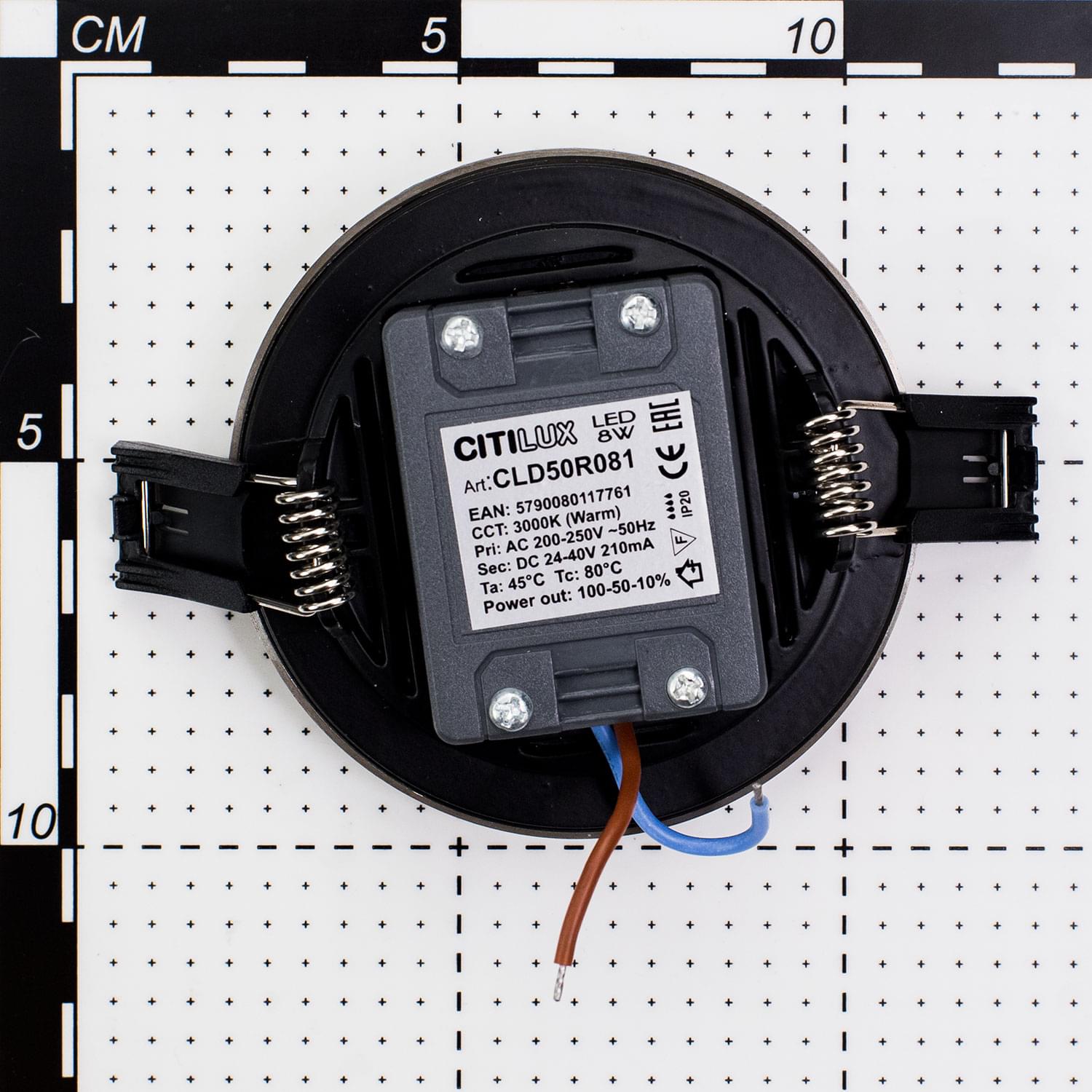 Citilux Омега CLD50R082 LED Встраиваемый светильник с диммером Чёрный арт. 88126