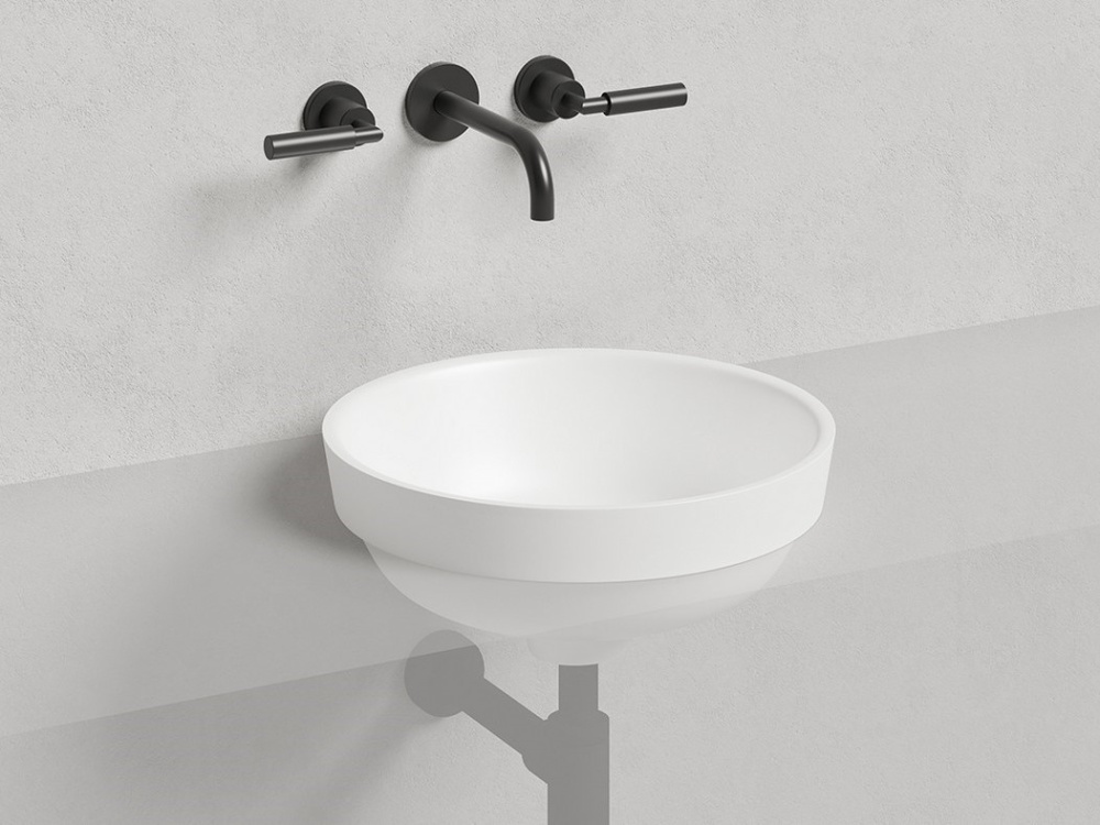 Salini MAREA 03 Раковина полувстраиваемая 415х415х165 мм, БЕЗ перелива, БЕЗ ДК, S-Stone - белый мат