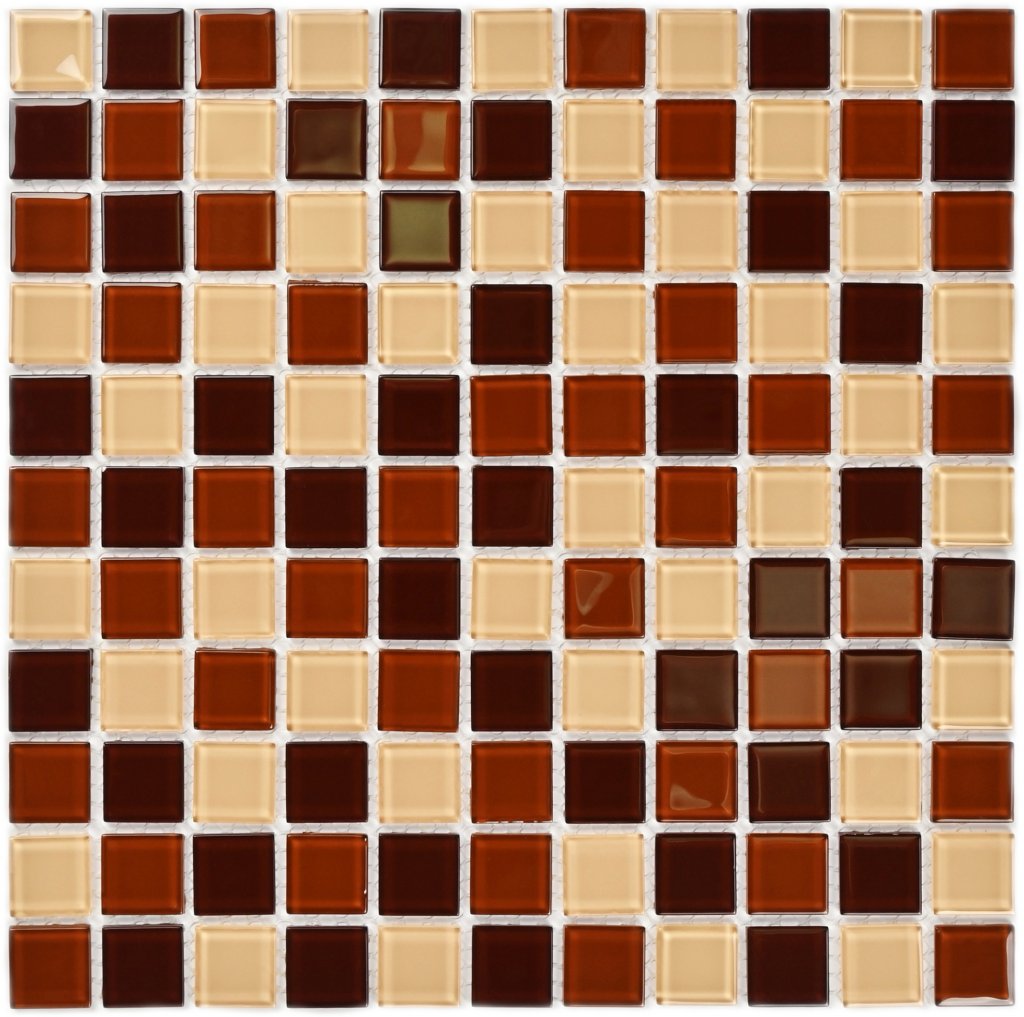 Плитка декоративная стеклянная Toffee mix 4*25*25 300*300