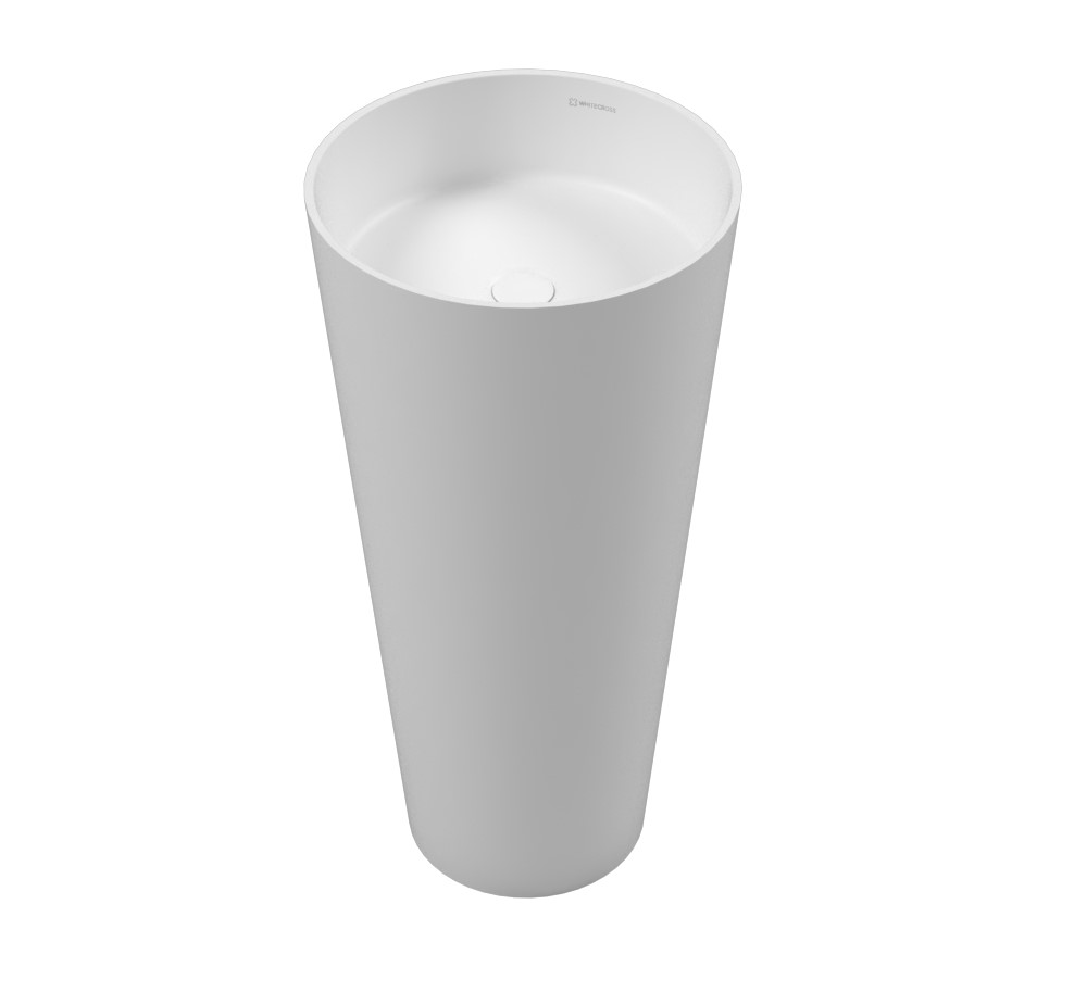 WHITECROSS Air Раковина напольная, ø40,5хH82,5 см, SolidSurface белый матовый арт. 37055