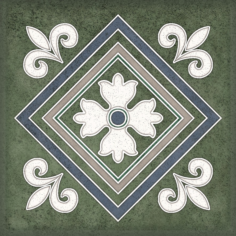 Керамическая плитка Смальта декор зеленый / Плитка Smalto décor 2 verde 15*15