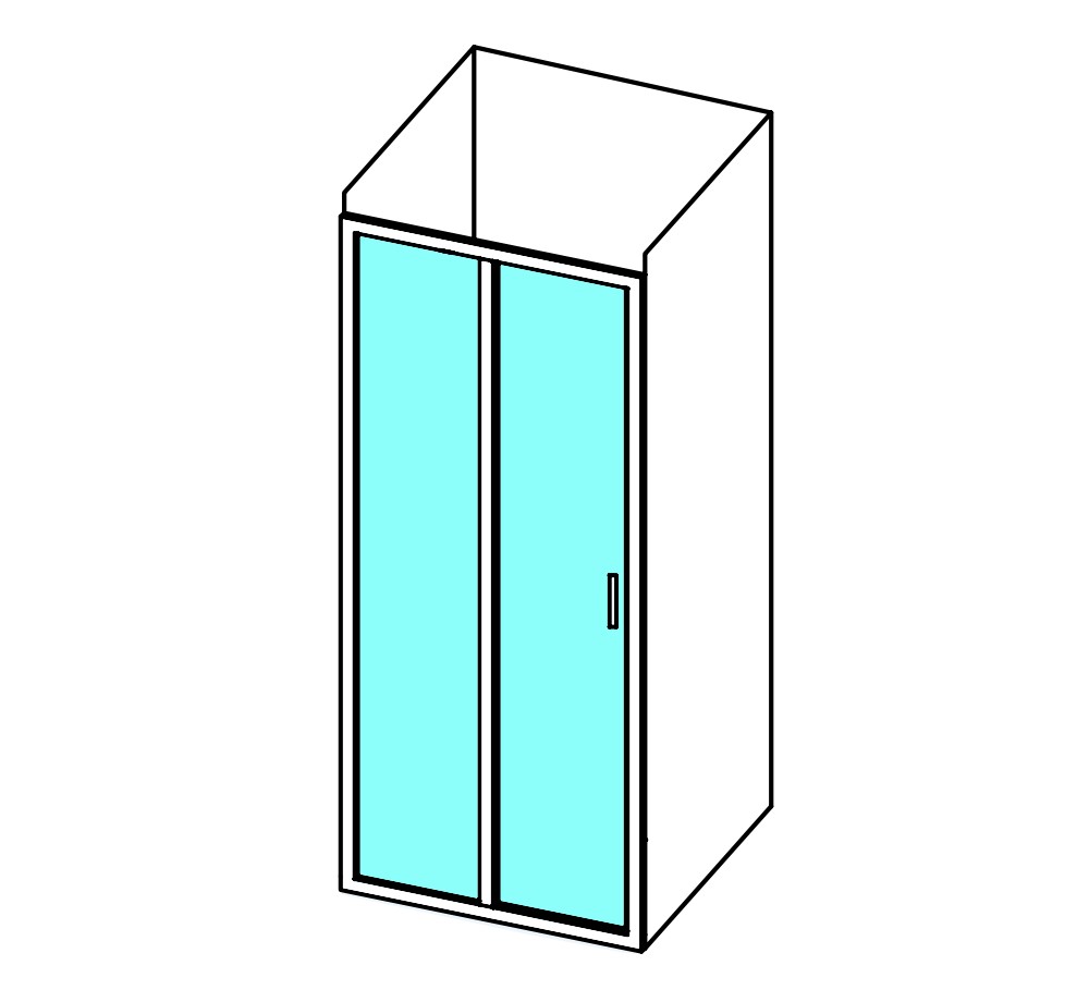 RAVAK BLSDP2-100 Душевая дверь, H195х100 см, хром/Transparent