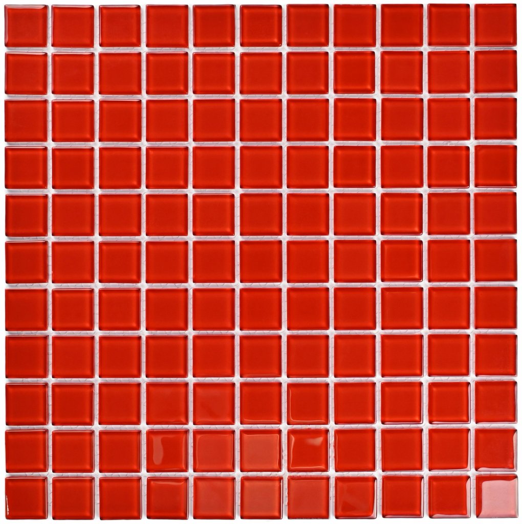 Плитка декоративная стеклянная Red glass/Красное стекло 4*25*25 300*300