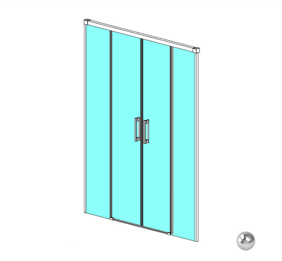 RADAWAY IDEA DWD 200 Дверь в нишу, раздвижная, 1985-2015хH2005 мм, хром/прозрачное