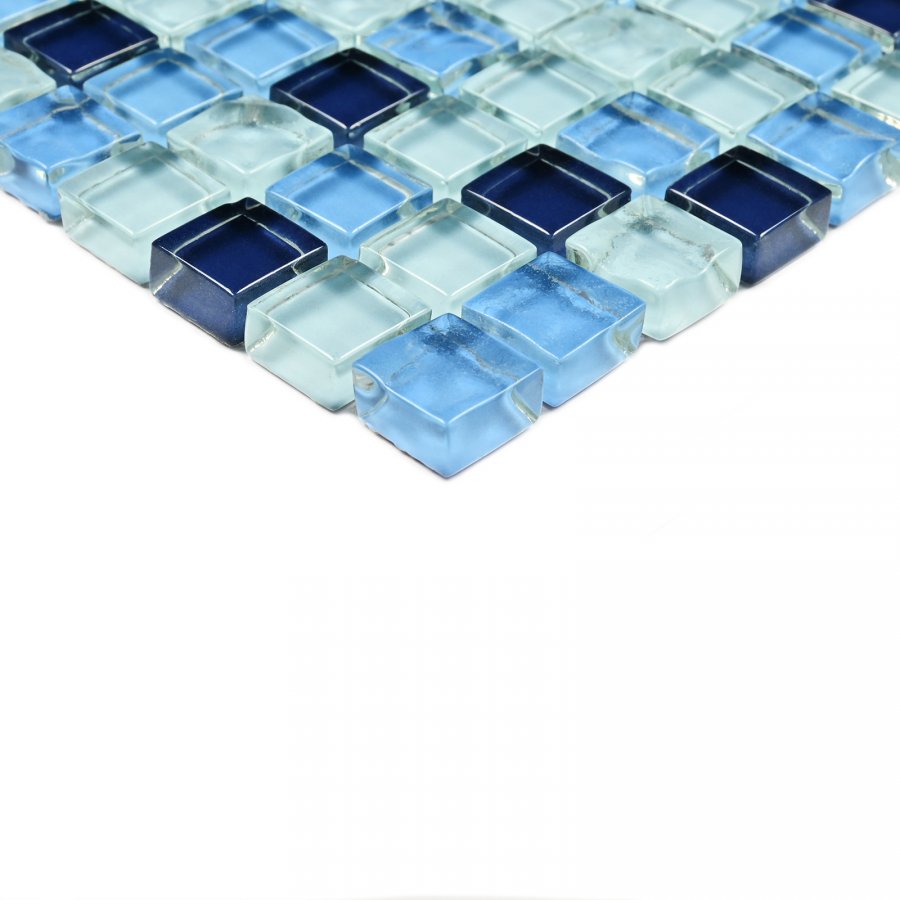 Плитка декоративная стеклянная Blue Drops/Голубые капли 8*15*15 300*300