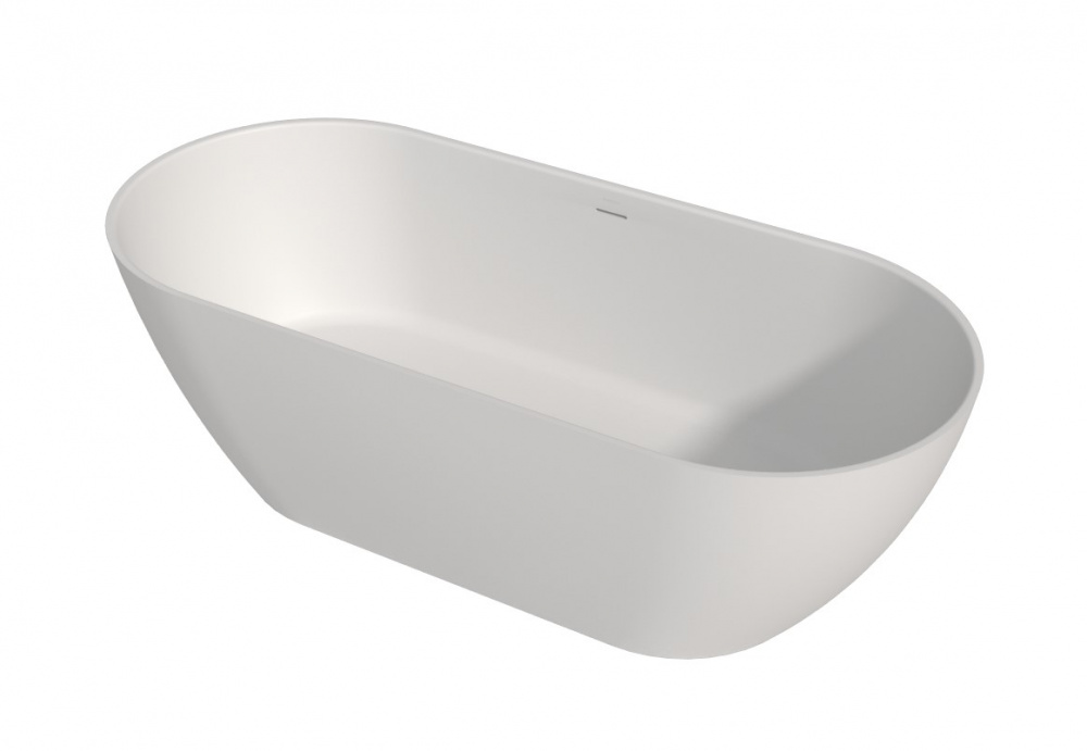 WHITECROSS Tawna Ванна отдельностоящая 180x80 см, интегрированный слив, Solid Surface белый матовый