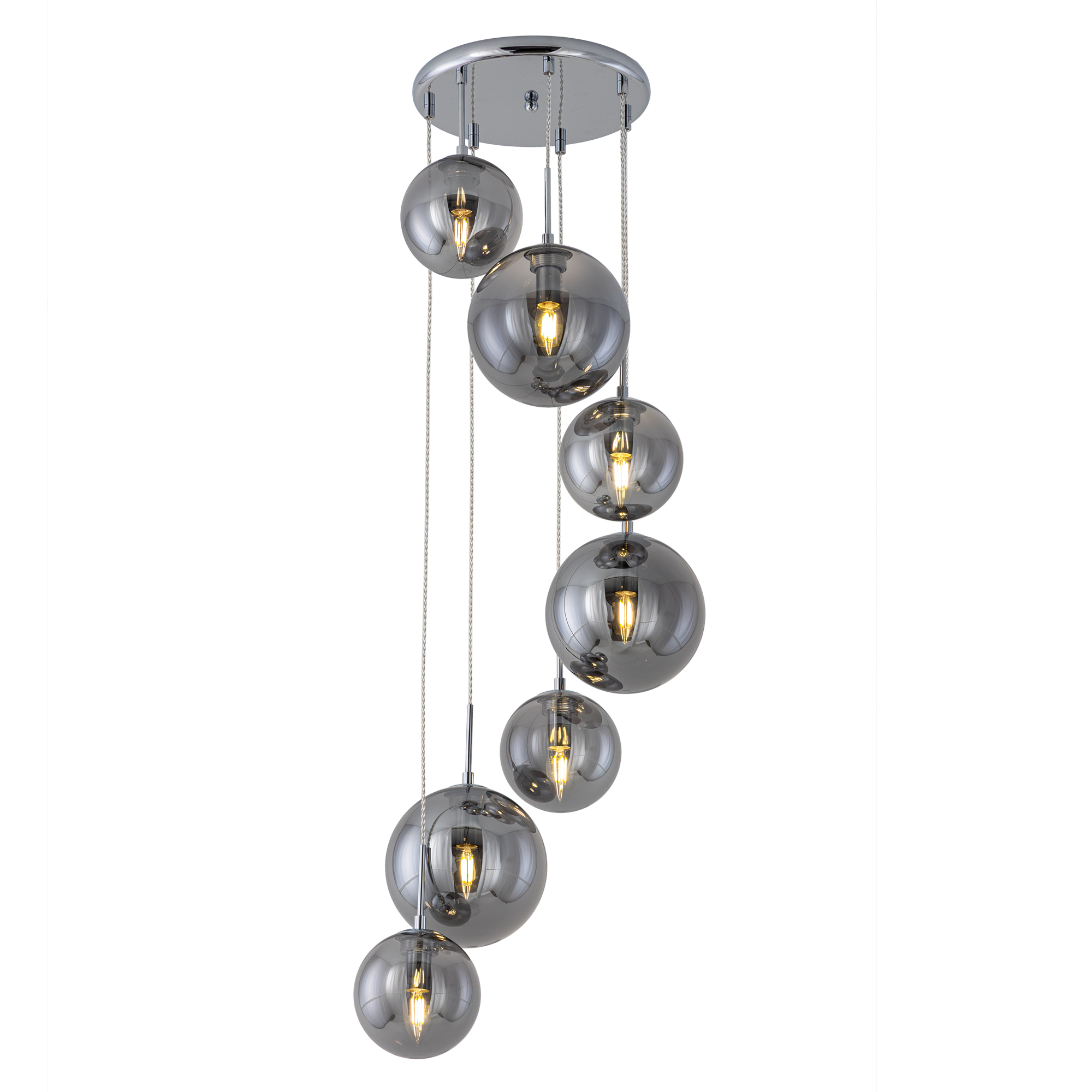 Citilux Томми CL102070 Люстра каскадная с дымчатыми шарами арт. 88939